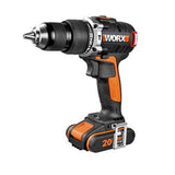Taladro Percutor Brushless 20V WORX | PowerShare | WX373.3-2 baterías 4Ah | Motor sin escobillas, 2 velocidades, portabrocas metálico 13 mm sin llave