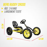 BERG Pedal Gokart Buddy Cross | Coche de Pedales, Seguro y Estabilidad, Juguete para niños Adecuado para niños de 3 a 8 años
