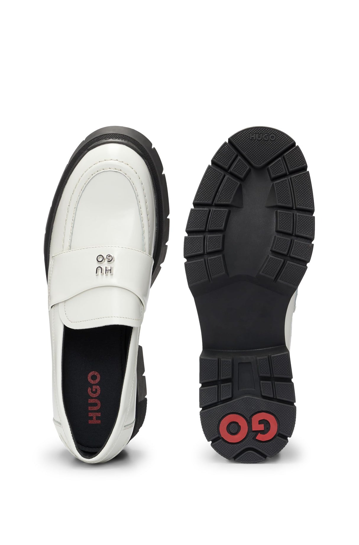 HUGO Kris_Loafer_BROF, Mocasines Planos Mujer, Natural, 36 EU