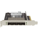 StarTech.com Tarjeta de Red PCI Express para Servidores con 4 Puertos SFP+ - Tarjeta de Red de 10 Gibabits con Chip Intel XL710