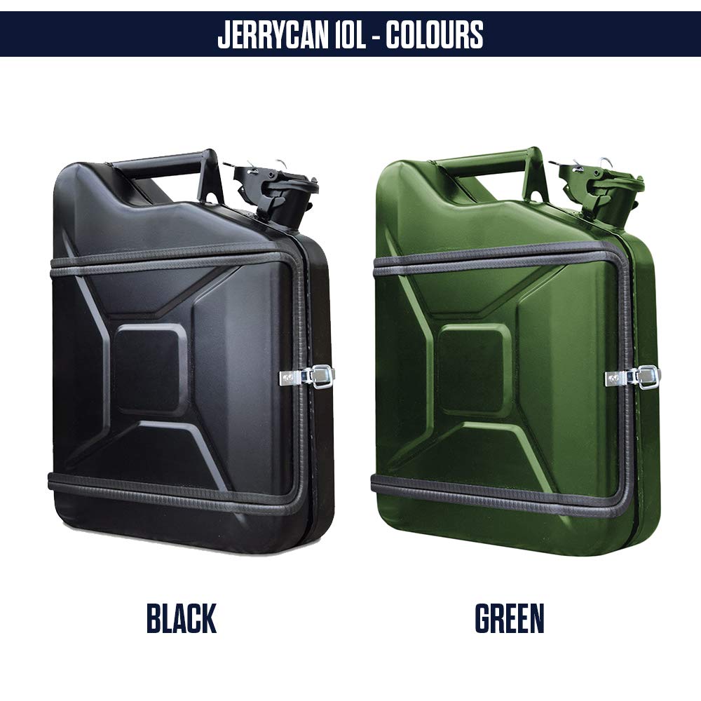 mikamax – Jerrycan Set de Regalo – Canister –Whiskey Bar - Bidon – 10L – Negro- con Dos Vasos de Whisky - 39 x 29 x 13 cm