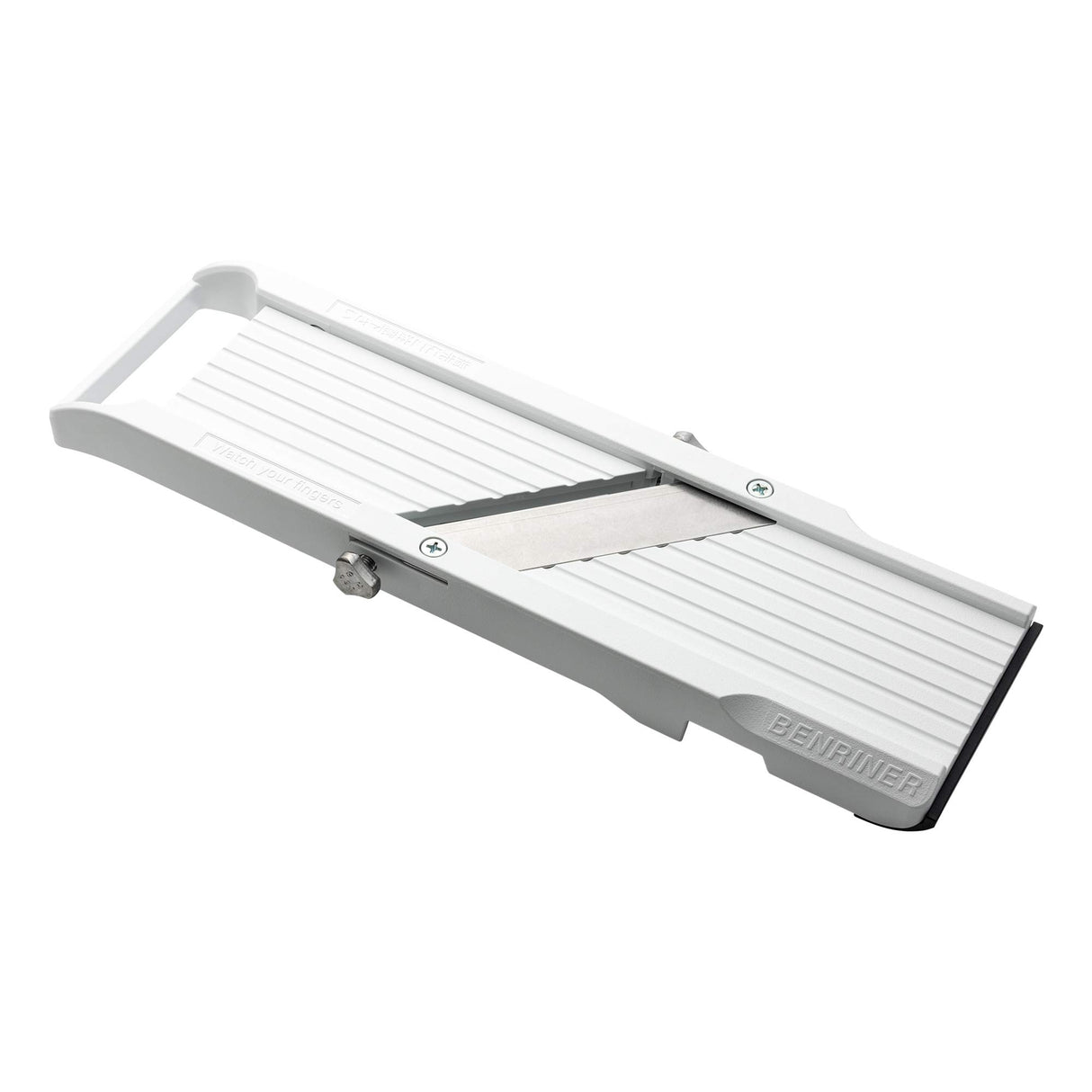 Benriner BN-64W-1 Mandolina Cortadora Para Verduras, Plástico ABS, 3 Cuchillas Intercambiables, Blanca, Clásica