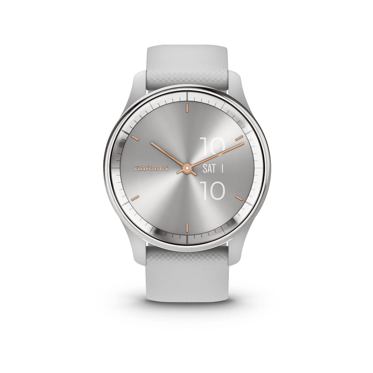 Garmin Vivomove Trend, Elegante Smartwatch Híbrido de 40 mm con Sofisticado Aspecto Analógico, Bisel de Acero Inoxidable y Funciones Inteligentes, Plata Gris