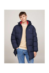 Tommy Jeans Cazadora Acolchada Hombre Essential Down Parka con Capucha, Azul (Dark Night Navy), M