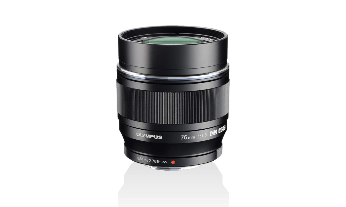 Olympus M.Zuiko - Objetivo digital ED 75 mm F1.8, longitud focal fija rápida, apto para todas las cámaras MFT (modelos olympus OM - D & Pen, serie G de Panasonic G), negro