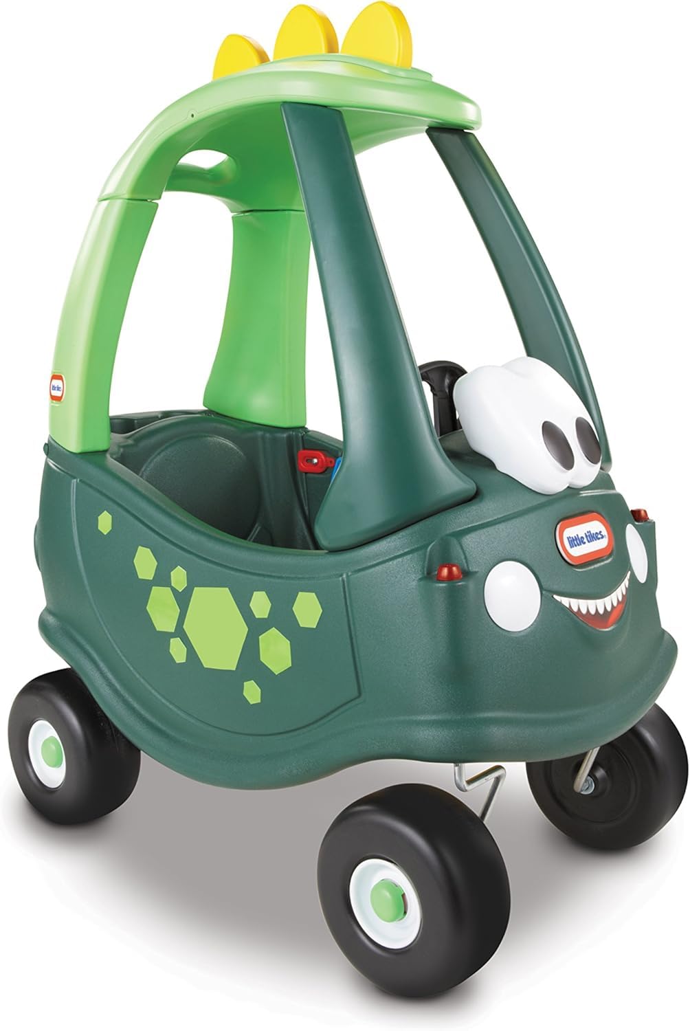 little tikes Cozy Coupe Dino - Correpasillos, Reposapiés Extraíble, Bocina Que Funciona, Botón de Arranque y Tapa de Combustible, Edad: a Partir de 18 Meses