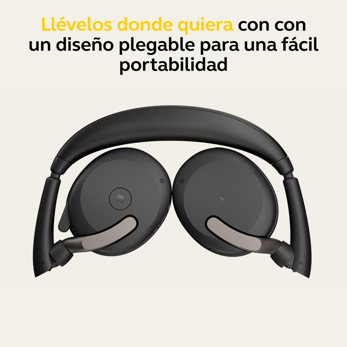 Jabra Evolve2 65 Flex Auriculares Estéreo Inalámbricos con Bluetooth, Tecnología ClearVoice con Cancelación de Ruido y ANC Híbrido, Certificados para MS Teams, Negro