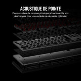 Corsair K70 Core RGB Teclado mecánico de Juego con reposamuñecas - Teclas lineales prelubricadas MLX Red - Amortiguación del Sonido - Compatible con iCUE - AZERTY FR Layout - Negro