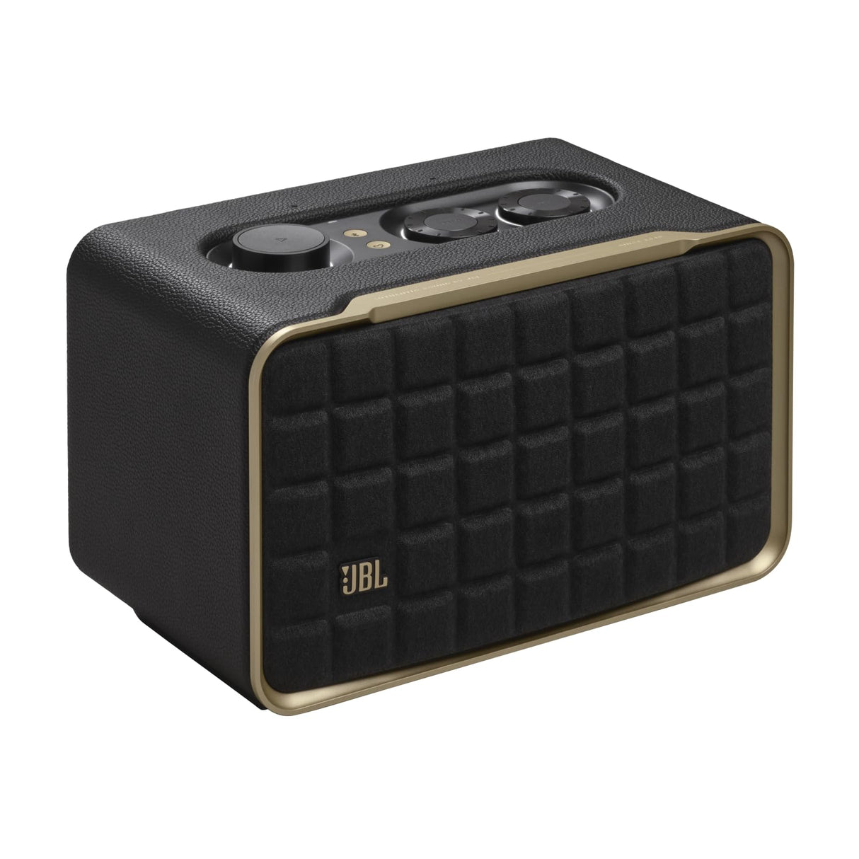 JBL Authentics 200, Altavoz Inteligente con tecnología Bluetooth, diseño Retro, con cuadrícula Gris, Wi-Fi Integrado, Google Assistant, Amazon Alexa, AirPlay, One App, Negro, Enchufe UK (Tipo G)