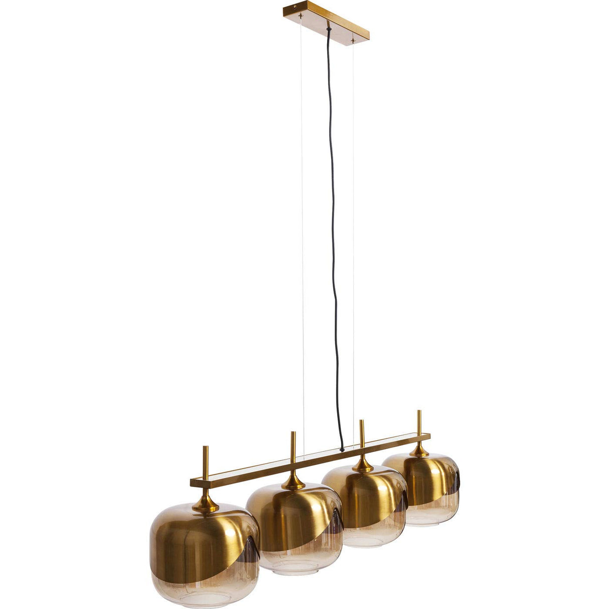 KARE Design Golden Goblet Quattro - Lámpara de techo colgante (25 cm de diámetro, con 4 paraguas, 143 x 129 x 25 cm), color dorado