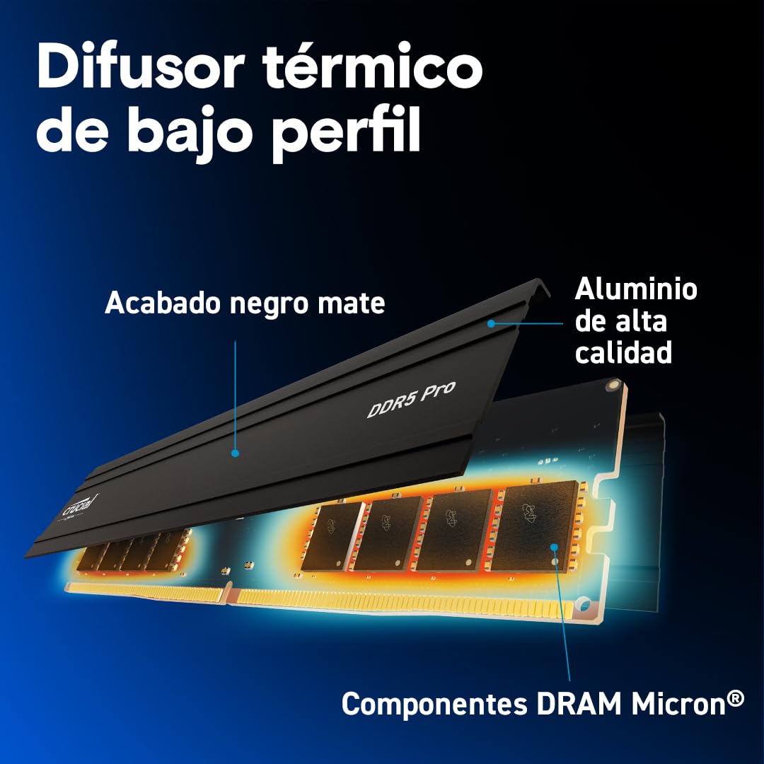 Crucial Pro RAM DDR5 128GB (2x64GB) 5600MHz, Intel XMP 3.0 / AMD Expo, (PC) Memoria RAM DDR5 128GB - CP2K64G56C46U5