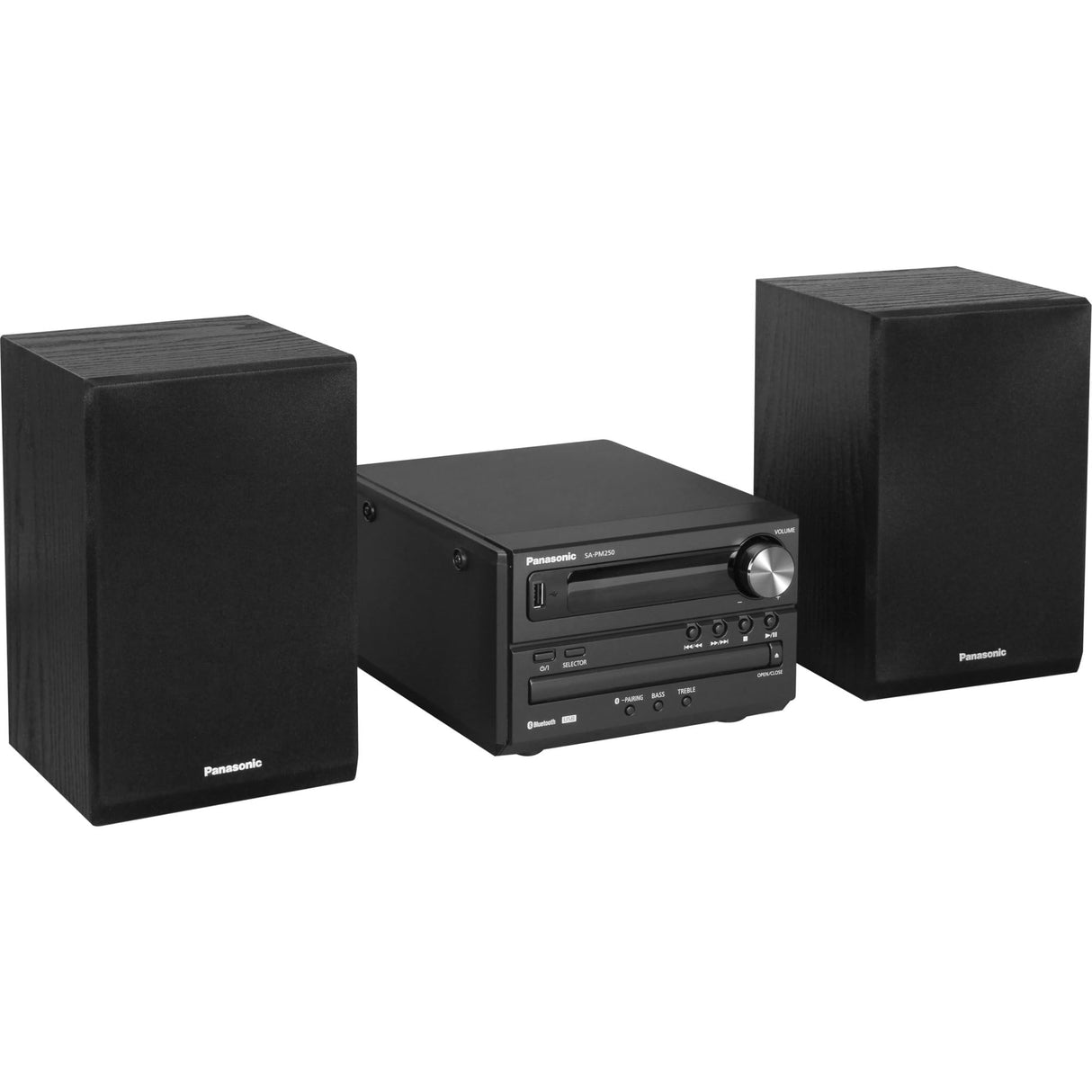Panasonic SC-PM250 Microcadena (Home Audio Micro System, 1 Disco, de 1 vía, 6 Ω), Negro, 20W