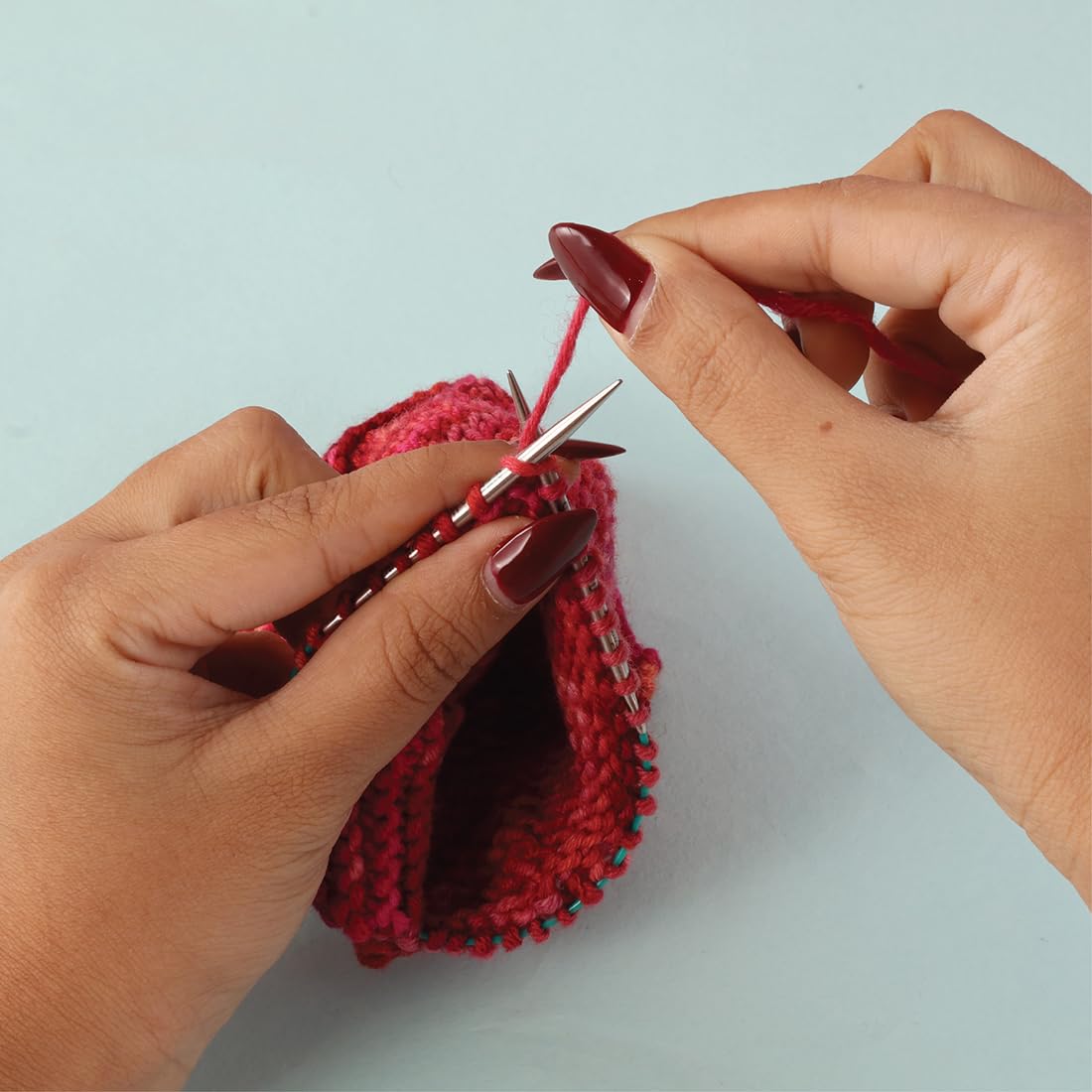 KnitPro Needle, Acero aleado, Azul, One Size