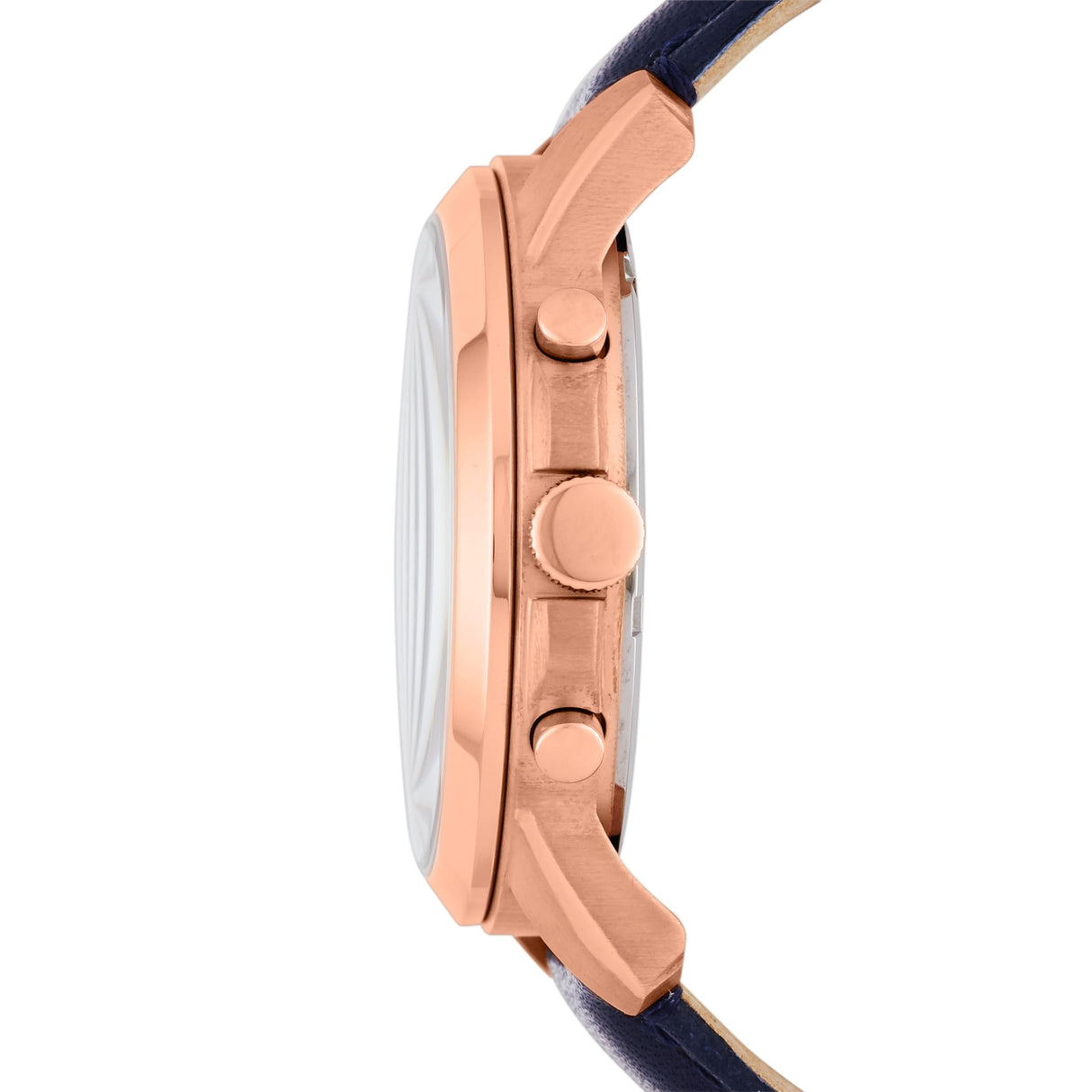 Fossil Reloj para hombre Grant, movimiento de cuarzo cronógrafo, caja de acero rosa dorado de 44 mm con correa de piel auténtica, FS4835