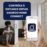 Daewoo - Cámara Independiente inalámbrica WiFi INT/Ext W502 Full HD, detección de Movimiento, visión Nocturna en Color, Sistema de Audio bidireccional, Compatible con Amazon Alexa, Color Blanco