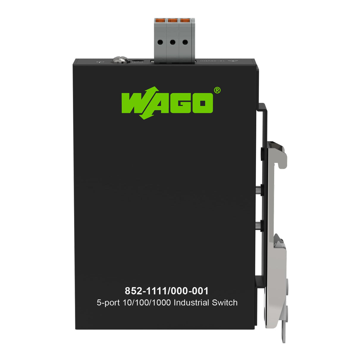 WAGO Interruptor ecológico Industrial 852-1111, con 5 Puertos ETHERNET de 10/100/1000 Mbit/s y LED de diagnóstico de Panel Frontal, soporta hasta 8000 direcciones Mac absolutas