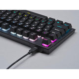 Corsair K60 Pro TKL RGB Teclado óptico mecánico Tenkeyless para Juegos - Interruptor OPX, Carcasa de Aluminio Cepillado, Cable USB Tipo C Desmontable, diseño DE, QWERTZ - Negro