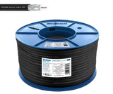 Edision OCX-100 Cable Coaxial 100m, Cable Antena TV Exterior/Interior PE Negro, Cobre CU/AL, 17PAtC, CPR Fca, Clase A, Cable Satélite, para DVB-S2, DVB-T/T2, DVB-C, RADIO, Bobina Plástico 100m