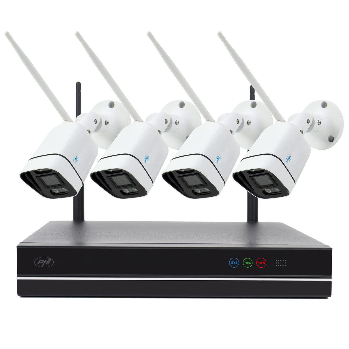 PNI House WiFi660 NVR Paquete de videovigilancia con 4 cámaras inalámbricas, 3MP y PNI SafeHouse 1TB HDD, 3.5 Pulgadas Incluidas