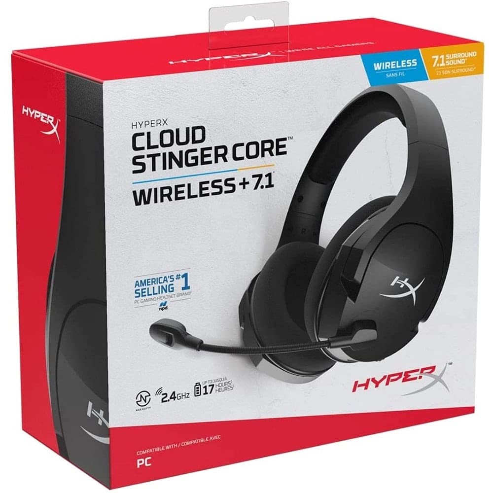 HyperX Cloud Stinger Core, Auriculares inalámbricos ligeros para juegos, DTS Headphone:X spatial audio, para PC
