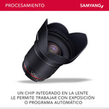 Samyang F1120703101 - Objetivo fotográfico DSLR para Nikon F Ae (Distancia Focal Fija 16mm, Apertura f/2-22 ED AS UMC CS, diámetro Filtro: 77mm), Negro