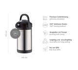 Alfi 30887020300 - Jarra dispensadora de Bebidas, 3 l, Acero Inoxidable Mate, Color Gris y Negro