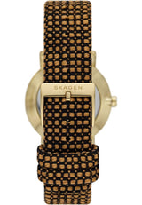 Skagen Kuppel Reloj para Mujer, Movimiento de Cuarzo con Correa de Acero o Piel, Naranja y Dorado, 32MM
