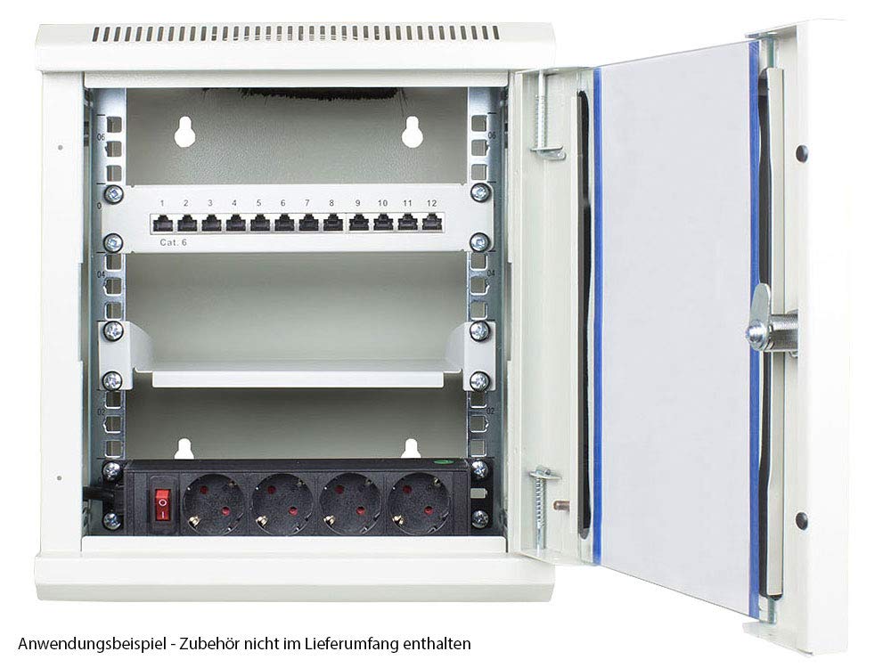 Alcasa GC-R0100 armario rack 6U Bastidor de pared Gris - Estantería (6U, Bastidor de pared, Gris, Acero, Vidrio, Acero)