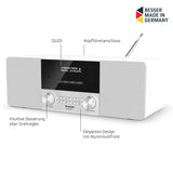 TechniSat DIGITRADIO 4 - Radio Dab estéreo (Dab+, FM, Bluetooth, Entrada para Auriculares, Entrada Auxiliar, Pantalla OLED, 20 W RMS, Altavoz Elac) Blanco