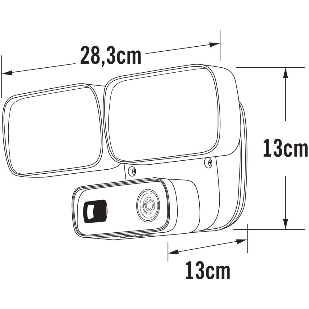 Konstsmide Cámara de Reflector/cámara de Seguridad de Gran Angular 1080HD con 2 reflectores Integrados de 12 W, conversación bidireccional y Alarma de Sirena/aplicación Gratuita
