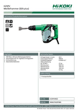 Hikoki H25PVWSZ - Martillo, 500 W, 230 V