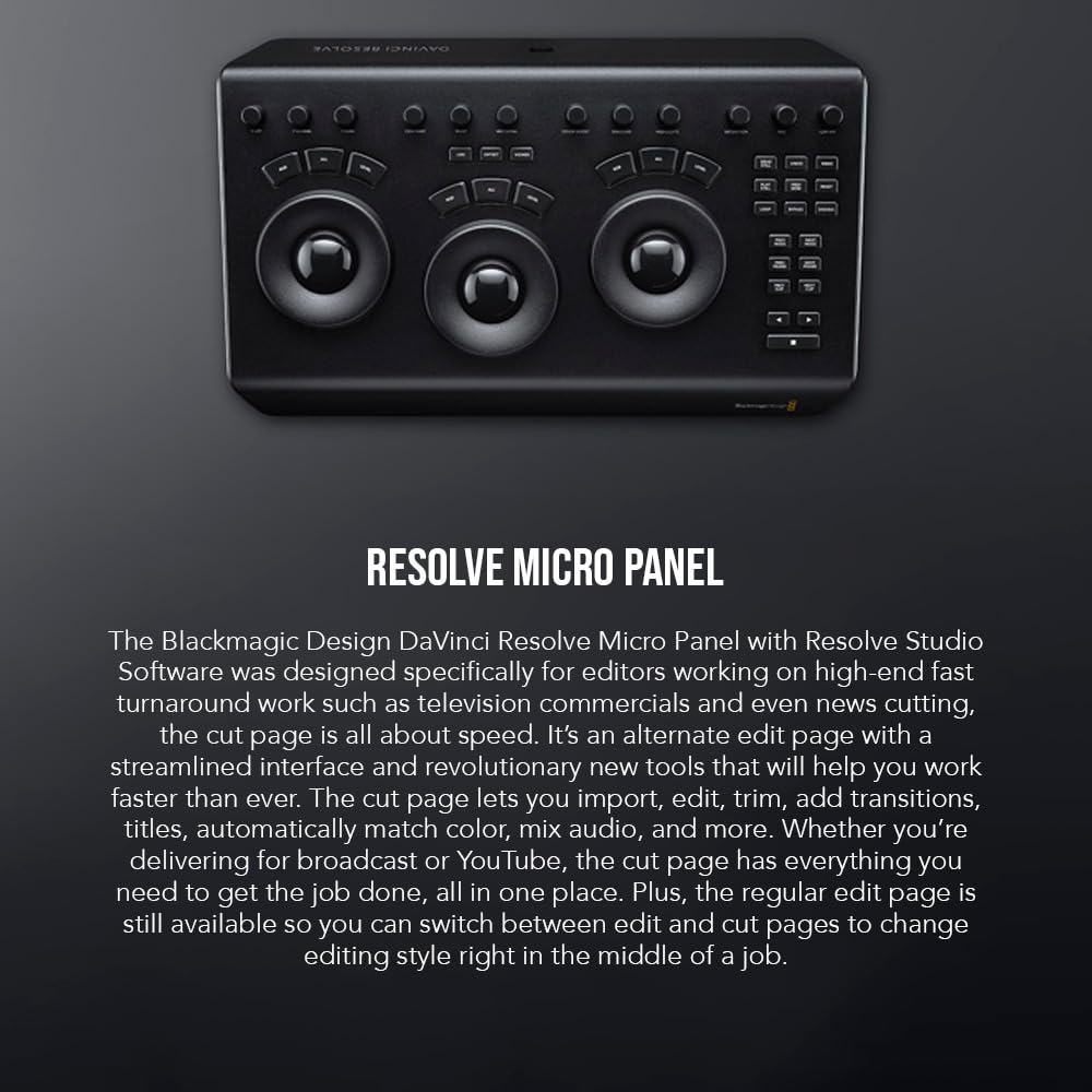 Blackmagic Design Davinci Resolve Micro Panel + Software Key (BM-DV/Res/BBPNLMIC-LIC)