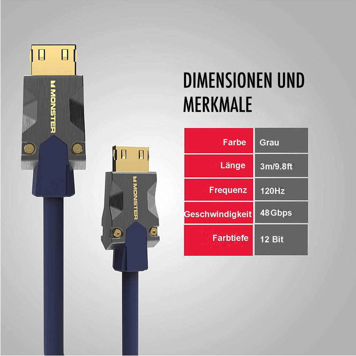 Monster CABLE HDMI M3000 UHD 8K DOLBY VISION HDR 48GBPS 3M