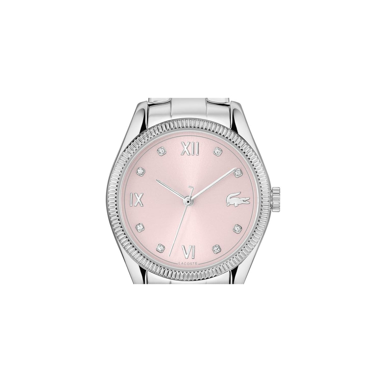 Lacoste Reloj con Movimiento de Cuarzo de Tres Manecillas para Mujer Colección Parisienne con Correa de Acero Inoxidable Plateada - 2001422