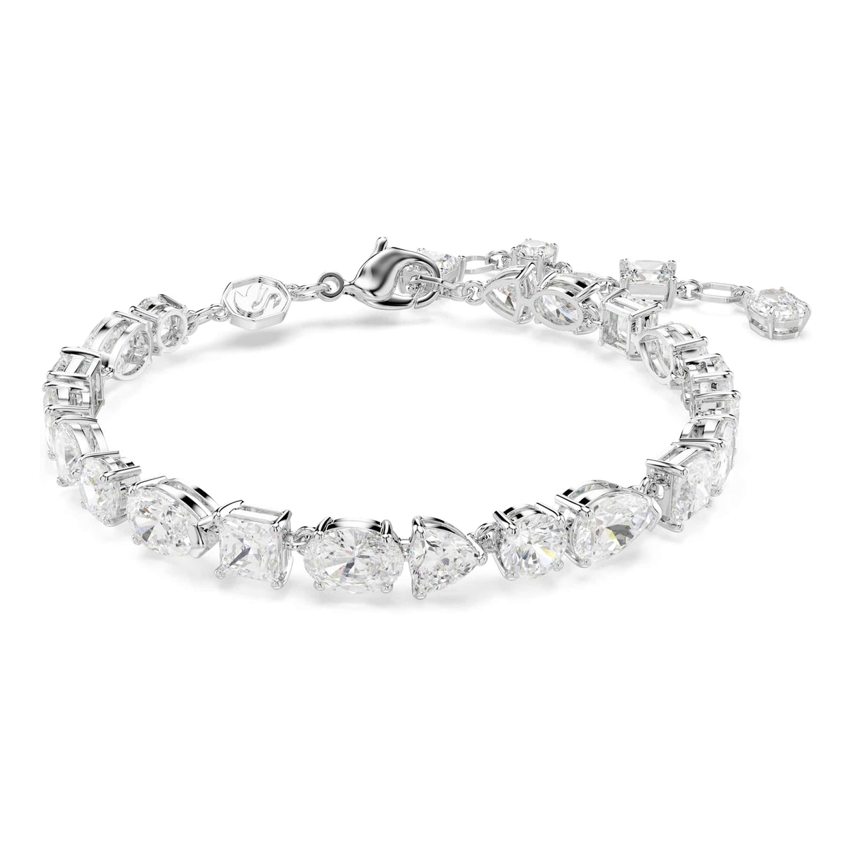 Swarovski Pulsera Mesmera, Tallas mixtas, Blanca, Baño de rodio