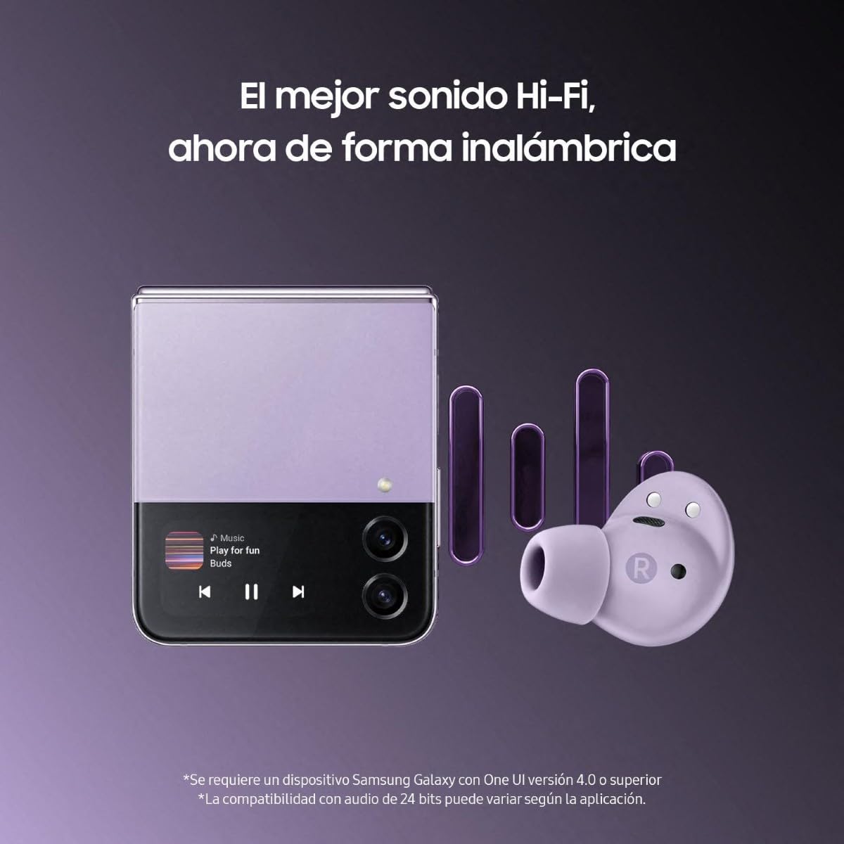 Samsung Galaxy Buds2 Pro y Adaptador de viaje 25W-Auriculares Bluetooth, True Wireless, Cancelación de Ruido, Estuche de Carga, Sonido de Calidad, Resistentes al Agua, Bora Púrpura (Versión española)