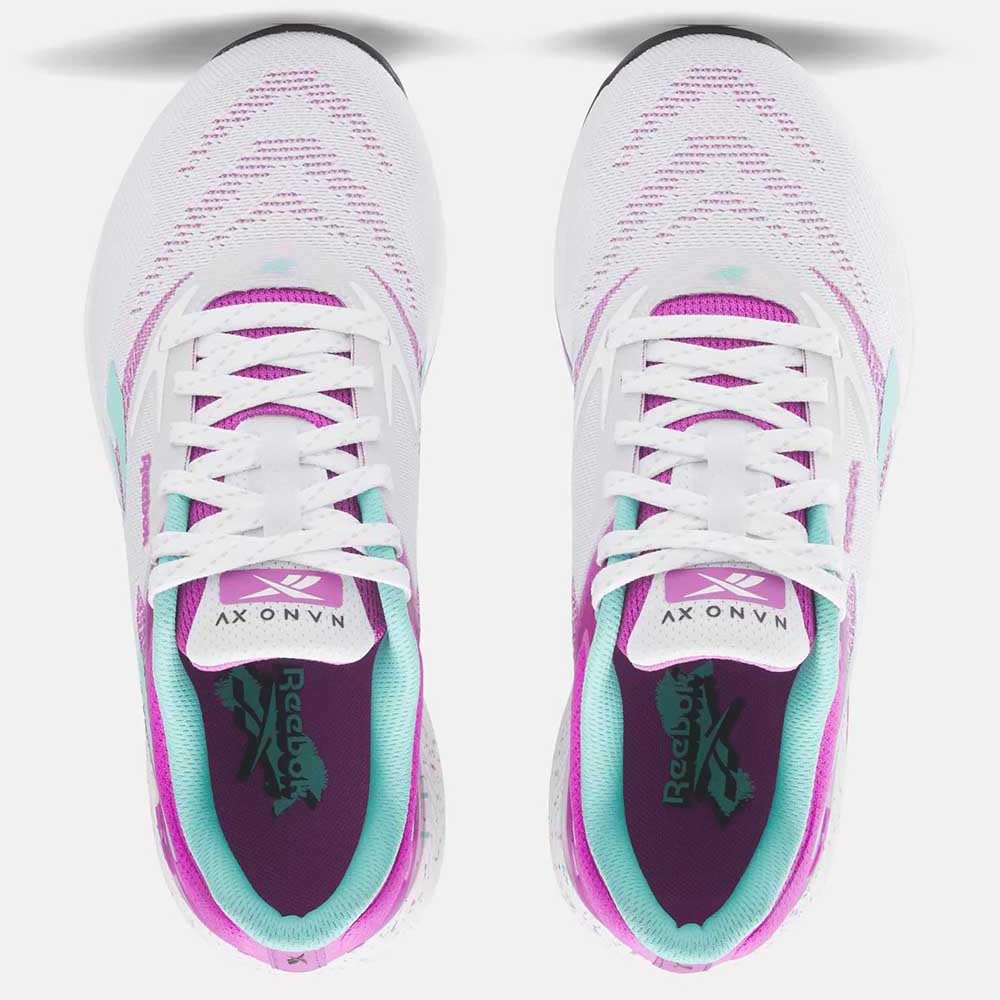 Reebok Nano X5, Zapatillas Mujer, FTW White Purple Rave Ai Aqua, 38.5 EU