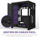 NZXT H9 Flow RGB (2025) – Caja de PC ATX de Torre Media de Gran Flujo de Aire de Doble Cámara – Incluye 1 x Unidad de Ventilador RGB de 420mm y 1 x Ventilador de 120mm – Negro