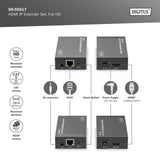 DIGITUS DS-55517 Extensor HDMI/Divisor HDMI - Full HD 1080p 60 Hz - 120 m por cable LAN/Ilimitado por Ethernet (apto para IP) - Set: Transmisor y Receptor - HDCP 1.3