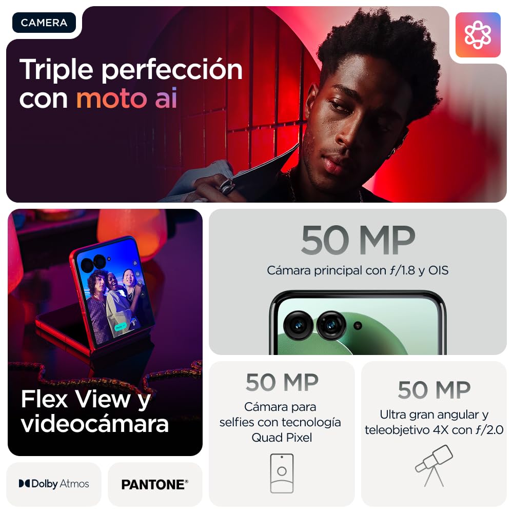 Motorola rarz 60 Ultra, 32GB (16GB+16GB RAM Boost)/512GB Scarab, Sistema de cámaras de 50MP con Moto ai, batería 4500 mAh, cárga rápida de 68W, Snapdragon 8 Elite, + Moto Tag