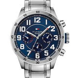 Tommy Hilfiger Reloj Analógico de Cuarzo Multifunción para Hombre con Correa de Acero Inoxidable Plateada - 1791053