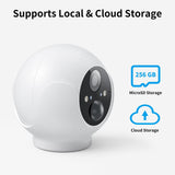 SwitchBot Cámara de Foco para Exteriores 1080P – 10000 mAh, cámara de Seguridad inalámbrica con detección de IA, Impermeable, Funciona con Alexa y Google Home, visión Nocturna a Color, Almacenamiento