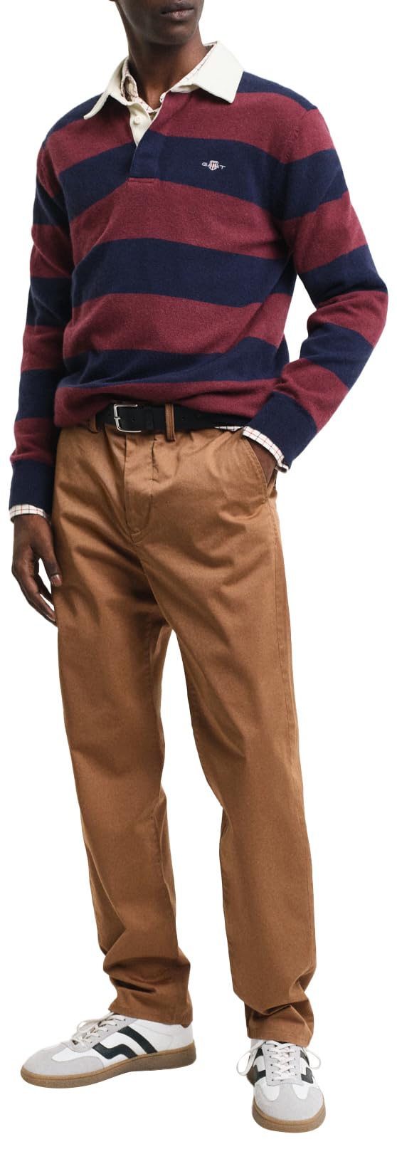 GANT Chino de Sarga Regular Pantalón, Nogal Tostado, 33W x 34L para Hombre