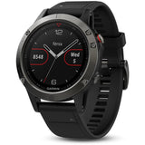 Garmin Fenix 5 - Reloj multideporte, con GPS y medidor de frecuencia cardiaca, lente de cristal y bisel de acero inoxidable, 47 mm, Gris/Negro