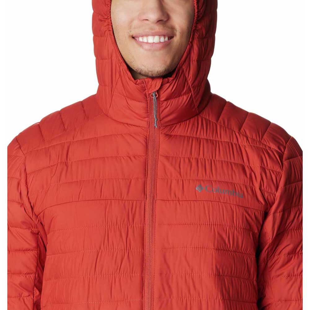 Columbia Silver Falls Hooded Jacket, Chaqueta Acolchada Con Capucha para Hombre, Warp Red, Talla M