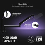 Elgato Wave Mic Arm Pro - Brazo de Perfil Bajo Giratorio 360° con suspensión de Gas para Micrófono, Compatible con micros Elgato/Shure SM7B/HyperX/Rode/Blue Yeti y más, Para Broadcasting/Podcasting