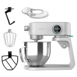 Cecotec Batidora Amasadora Twist&Fusion 4000 Luxury White. 800 W, Cuerpo de Aluminio fundido, Motor DC, 8 velocidades, Luz LED, Bol de Acero Inoxidable de 5,2 L