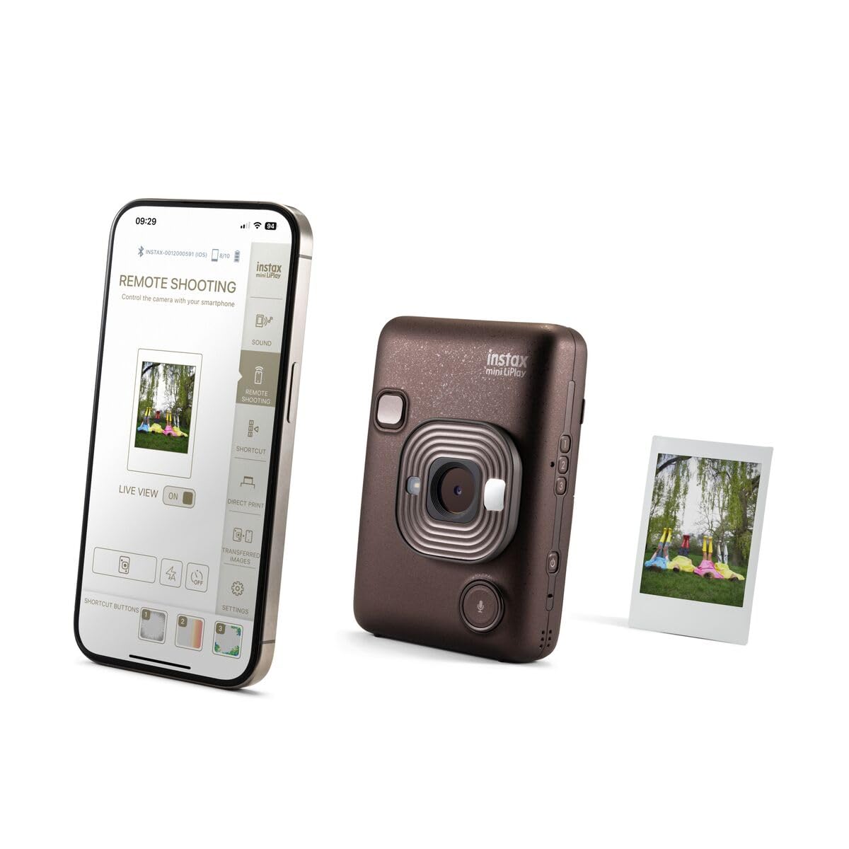 instax - Mini LiPlay, cámara instantánea híbrida. Cámara e Impresora para Smartphones. Color Deep Bronze
