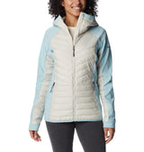 Columbia Powder Lite-Chaqueta híbrida con Capucha Acolchada, Mujer, Piedra Oscura, Aqua Haze, M