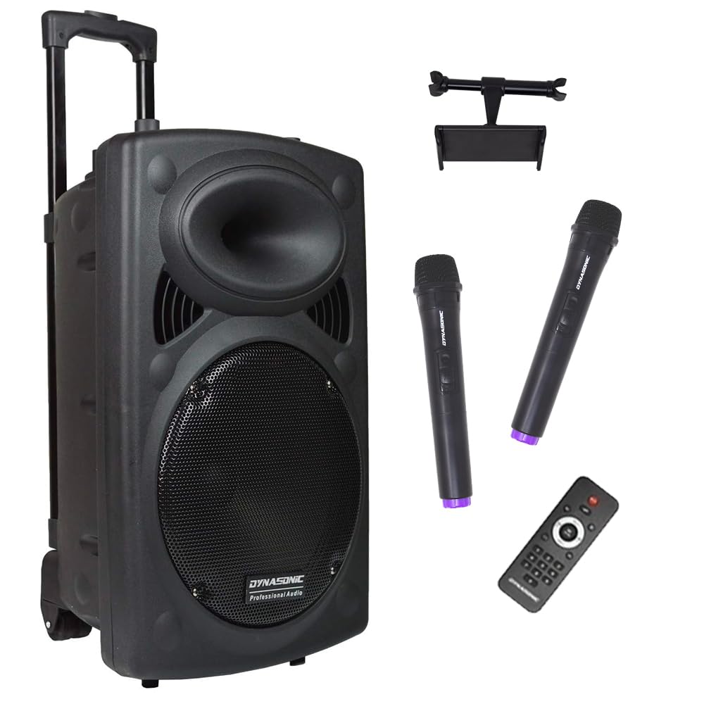 DYNASONIC - DYNAPRO 15 Plus (3ª Generación) Altavoz Bluetooth Portatil Profesional, Altavoz Bluetooth Potente 1000W 2 microfonos Karaoke y Soporte Tablet